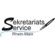 Logo des Sekretariatsservice Rhein-Main mit stilisiertem Schreibstift und blauem Strich.