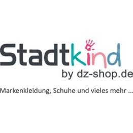 Stadtkind-Logo mit Slogan: "Markenkleidung, Schuhe und vieles mehr ..." auf weißem Hintergrund.