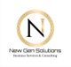 Logo von New Gen Solutions, Business Services & Consulting, mit goldenem N und verziertem Kreis.