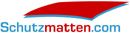 Logo mit rotem, gebogenem Streifen und darunter "Schutzmatten.com" in blauer Schrift.