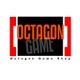 Logo des Octagon Game Shops mit schwarzem Hintergrund und roten und weißen Akzenten.