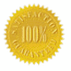 Goldenes Siegel mit "100% Zufriedenheit garantiert".
