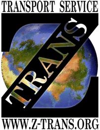 Logo: "Transport Service" und "www.z-trans.org", mit einem stilisierten Globus im Hintergrund.