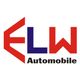 Logo von ELW Automobile mit roten und blauen Buchstaben auf weißem Hintergrund.