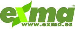 Logo de exma en verde con hojas y la web: www.exma.es.