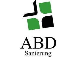 Logo mit grün-schwarzem Symbol und dem Text "ABD Sanierung" darunter.