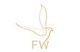Linienzeichnung eines Vogels mit Buchstaben "FW" darunter.
