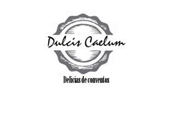 Logo de "Dulcis Caelum" con frase "Delicias de conventos" en fondo blanco.