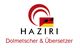 Haziri-Logo: zwei rote Kreise, deutscher Flagge, Text: Dolmetscher & Übersetzer.