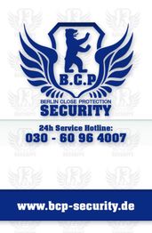 BCP Security-Logo mit Bären, Hotline: 030-60964007, Webseite: www.bcp-security.de.