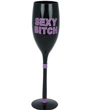 schwarzes Sektglas - sexy Bitch oder Princess