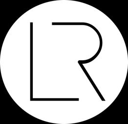 Logo con las letras "L" y "R" estilizadas en negro sobre fondo blanco.