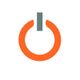 Symbol in Kreisform mit einer orangefarbenen Linie und einem grauen Strich oben.