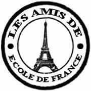 Logo circular con la Torre Eiffel y texto "Les Amis de Ecole de France".