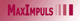 Logo von MaxImpuls in Rot mit stilisierten Linien auf einem rosa Farbverlauf.