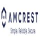 Amcrest logo with a hexagonal icon and tagline: "Simple. Reliable. Secure."