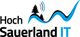 Logo von Hoch Sauerland IT mit Bäumen und Wellen.