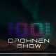 Text: "1001 DROHNEN SHOW" vor einem dunklen Himmel.