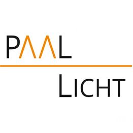 Logo, das "PAAL Licht" in schwarzem und orangem Text zeigt, mit einem orangefarbenen Strich darunter.