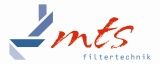 Logo mit abstraktem Symbol und dem Text "mts filtertechnik".