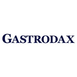 Textlogo „GASTRODAX“ in blauer Schrift auf weißem Hintergrund.