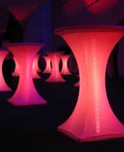 Galactica - Stehtischüberzug mit der passenden LED-Stehtischbeleuchtung