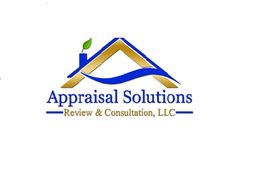 Appraisal Solutions logo: roof design with a chimney and leaf, text below.