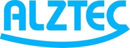 Logo mit dem blauen Schriftzug "ALZTEC" und einem gebogenen Pfeil darunter.