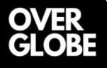 Weißer Schriftzug "OVER GLOBE" auf schwarzem Hintergrund.