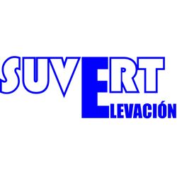 Logo de SUVERT Elevación en letras azules y blancas, fondo blanco.