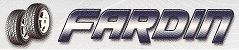 Zwei Reifen neben dem Schriftzug "FARDIN" in stilisierter Schrift auf weißem Hintergrund.
