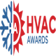 HVAC Awards logo with snowflake and sun symbols, featuring blue and red colors.