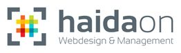 Logo mit buntem Symbol und Text "haidaon Webdesign & Management".