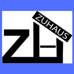 Stylized "ZB" logo with "ZUHAUS" text on a blue background.