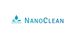 Logo for NanoClean med blåt vanddråbeikon og teksten "NANOCLEAN" i blå bogstaver.