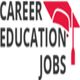 Text: "Career Education Jobs" with red graduation cap graphic.