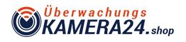 Logo von ÜberwachungsKAMERA24.shop mit stilisiertem Auge und WLAN-Signal.