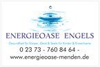 Geschäftskarte der "Energieoase Engels" mit Kontaktinformationen und Webseite.