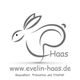 Grafik eines Hasen mit dem Text "www.evelin-haas.de Gesundheit, Prävention und Vitalität".