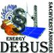 Das Bild zeigt Zahnräder, Windräder und Solarzellen mit dem Text "Energy Debus Sachverständigen".