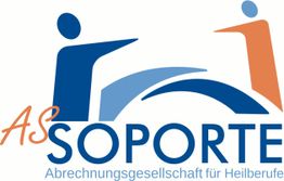 Logo von AS Soporte mit stilisierten Figuren und Text "Abrechnungsgesellschaft für Heilberufe".