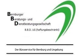 Logo der Bernburger Beratungs- und Dienstleistungsgesellschaft mit grünem Haken.