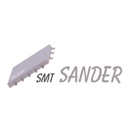 3D-Chip-Illustration mit dem Text "SMT Sander" daneben in schlichtem Schriftstil.
