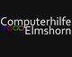 Schwarzer Hintergrund mit dem weißen Schriftzug "Computerhilfe Elmshorn" und bunten Quadraten.