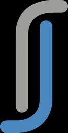 Graues und blaues, geschwungenes Doppelstreifenmuster auf schwarzem Hintergrund.