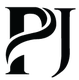 Stylized "PJ" logo in black with curved design elements inside the letters.