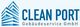 Logo von Clean Port Gebäudeservice GmbH mit stilisiertem Gebäude in Blautönen.