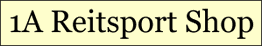 Textgrafik mit den Worten "1A Reitsport Shop" in schwarzer Schrift auf hellgelbem Hintergrund.