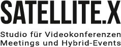 Logo von SATELLITE.X: Studio für Videokonferenzen, Meetings und Hybrid-Events.