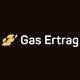 Logo mit goldenen Blättern und dem Text "Gas Ertrag" auf schwarzem Hintergrund.